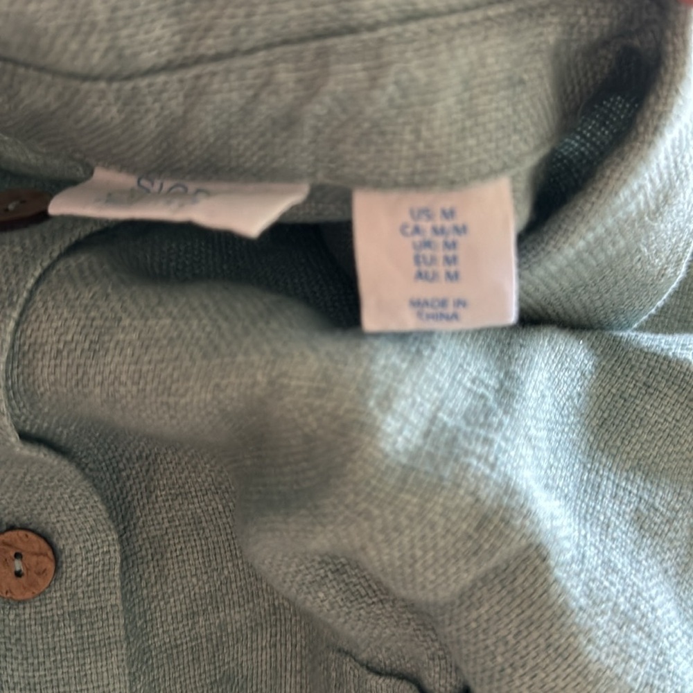 Linen Plus Sigrid Olsen Front Button Top Sz M - image 7